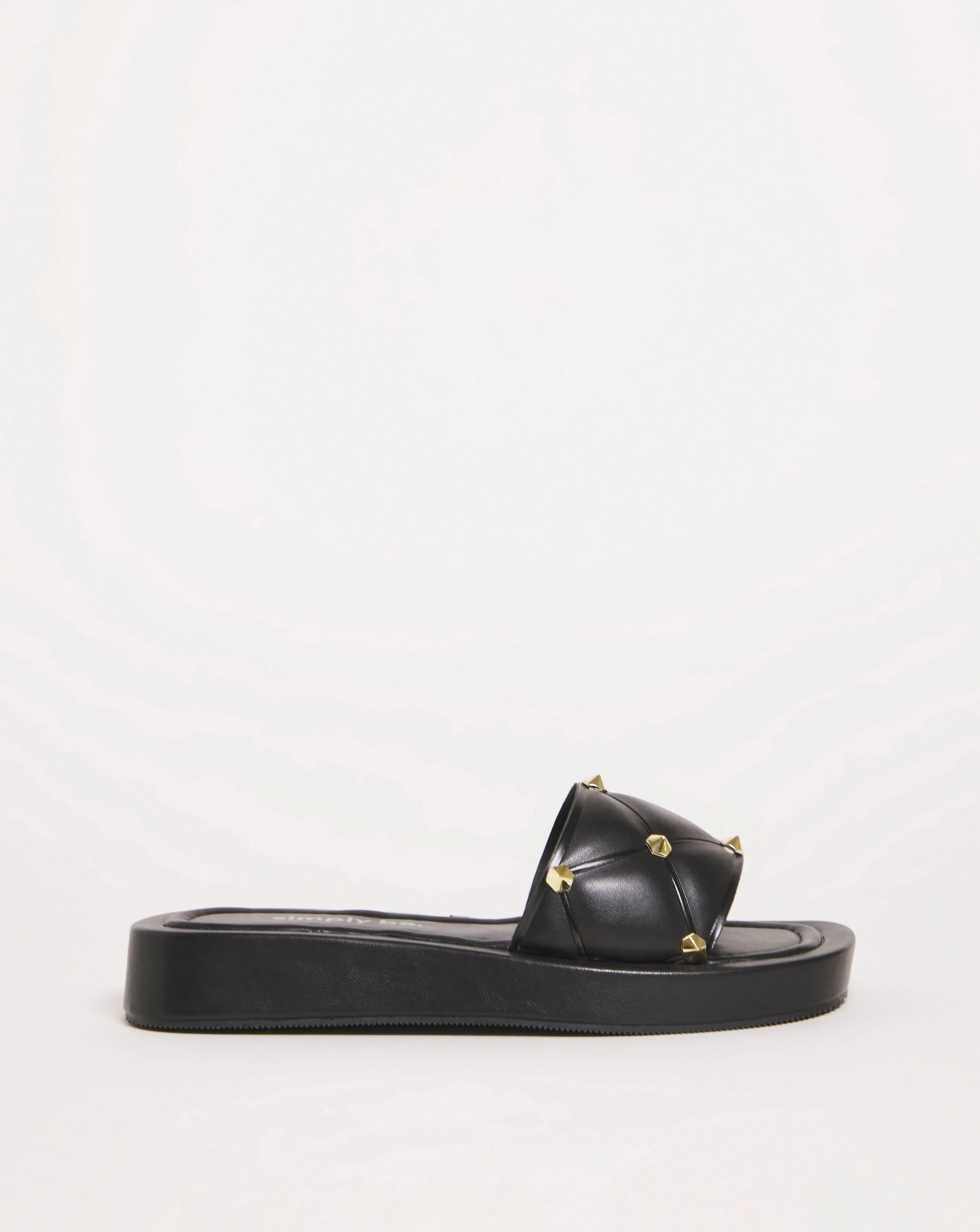 Belle Quilted Studded Mule Sandals Extra Wide EEE Fit Simply Comfort | Simply Be
