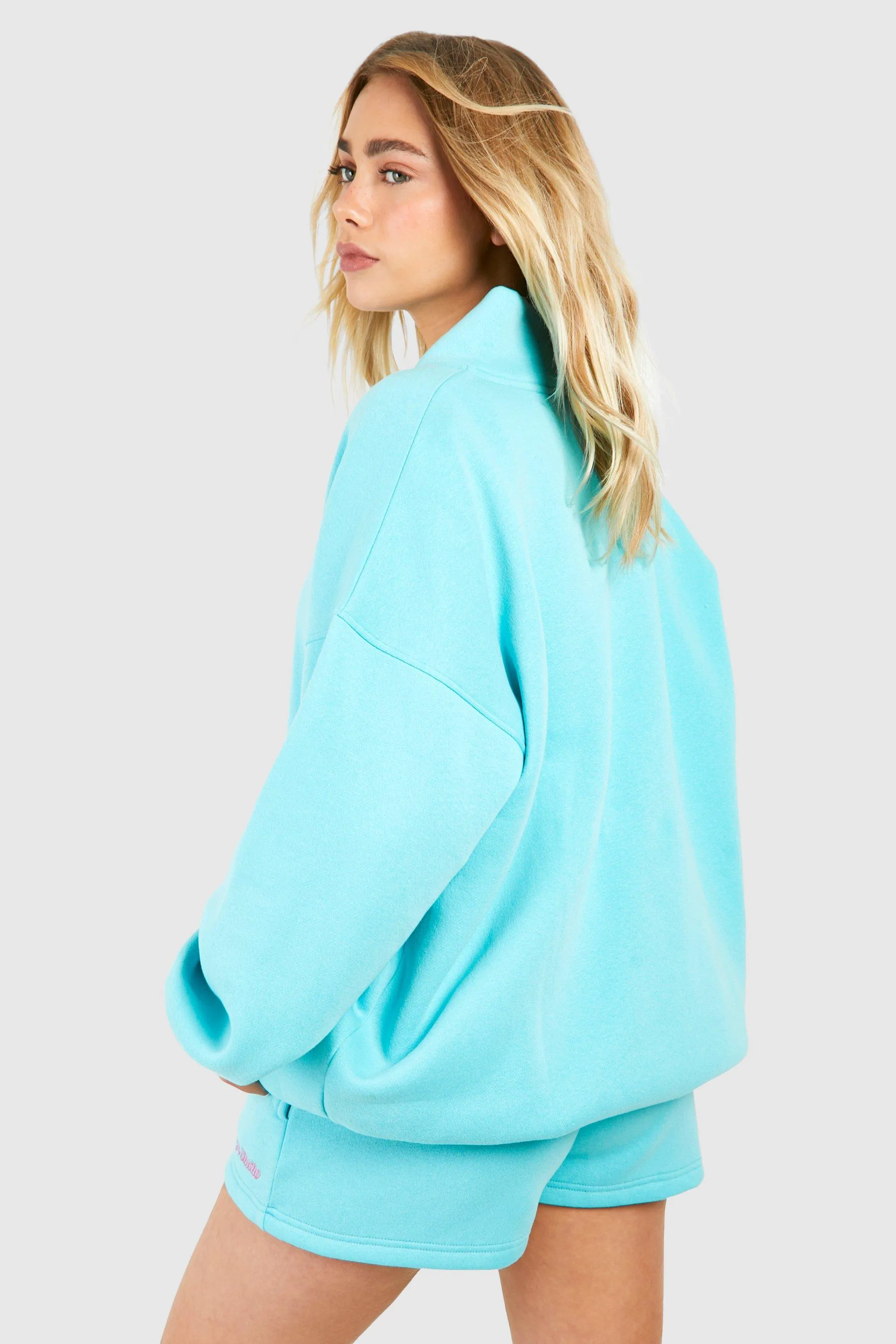 Hoodies & Sweatshirts | Dsgn Studio Script Oversized Half Zip Sweatshirt | boohoo