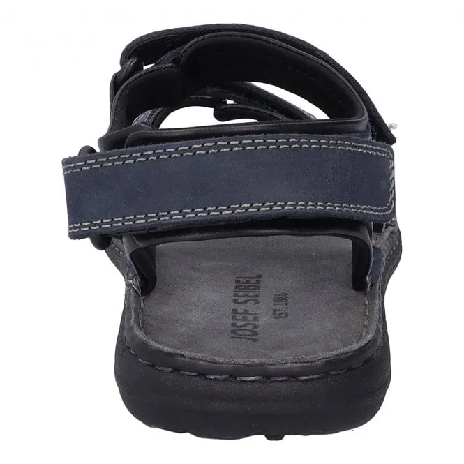 JOSEF SEIBEL  Mens Vincent 09 Jeans Combi Leather Riptape Sandals 27309 TE86 541