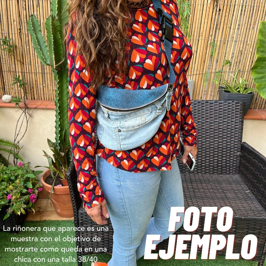 Maxi Retro Chic  Jeans Recycled  · Edición Limitada · Pieza nica Núm. 12791