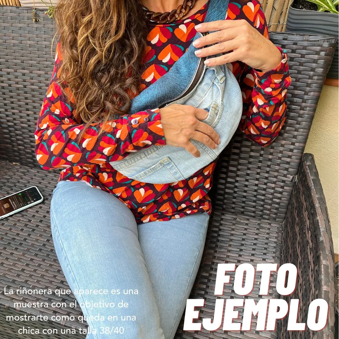 Maxi Retro Chic  Jeans Recycled  · Edición Limitada · Pieza nica Núm. 12791