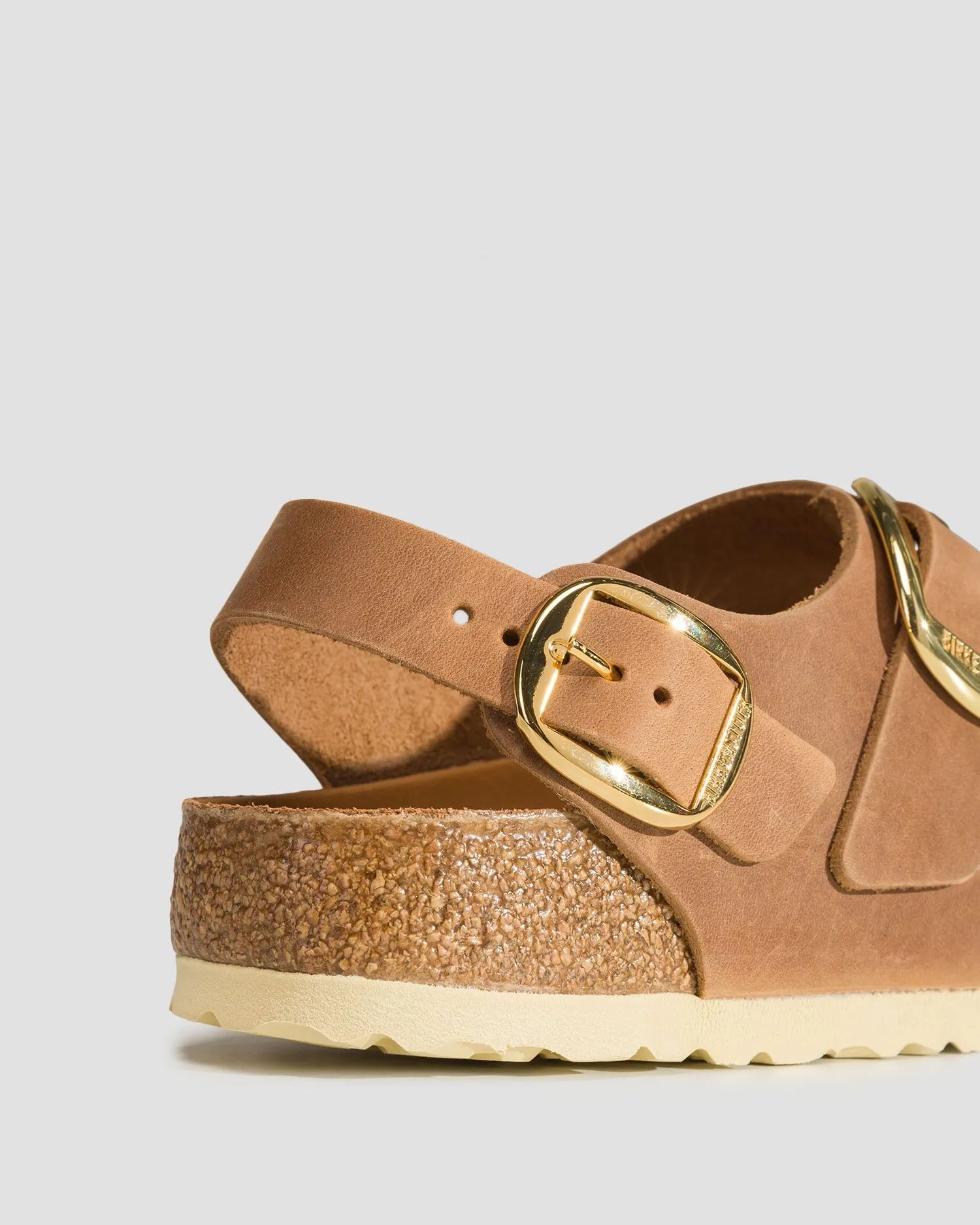 Women's brown sandals Birkenstock Milano Big Buckle Oiled Leather 1024067-cognac