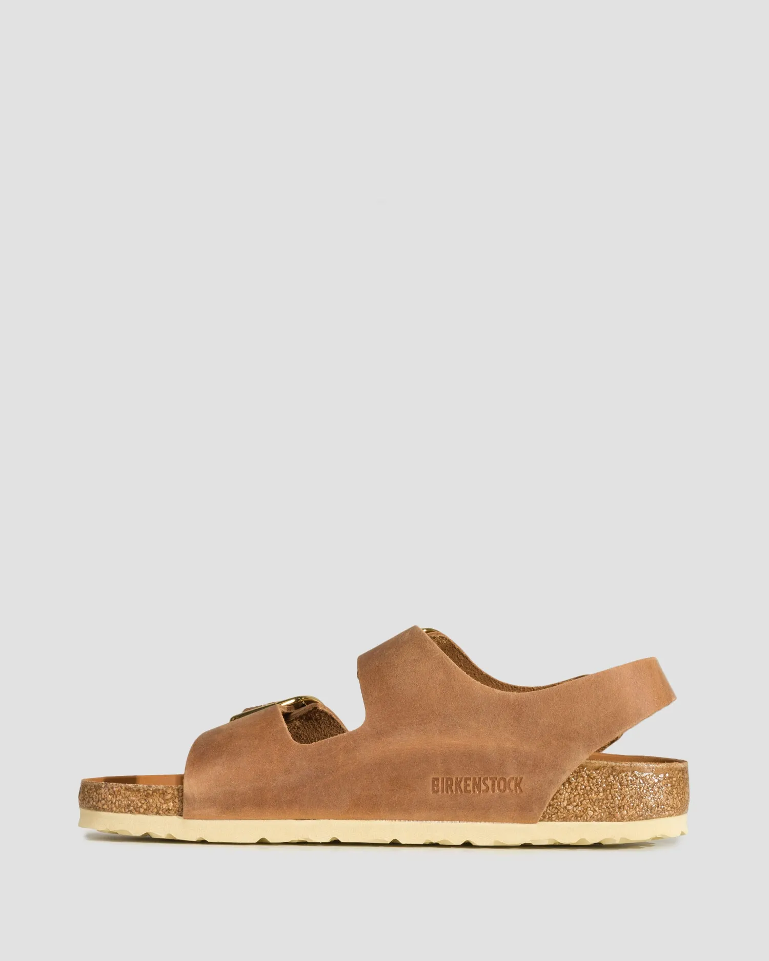 Women's brown sandals Birkenstock Milano Big Buckle Oiled Leather 1024067-cognac
